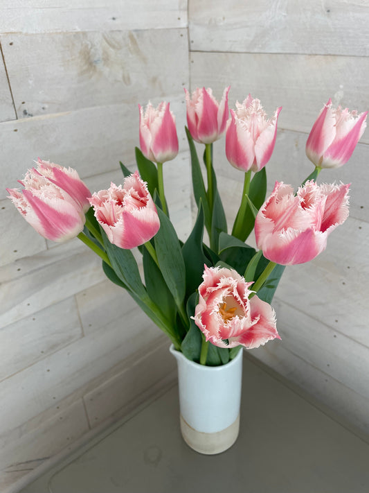 vase of tulips