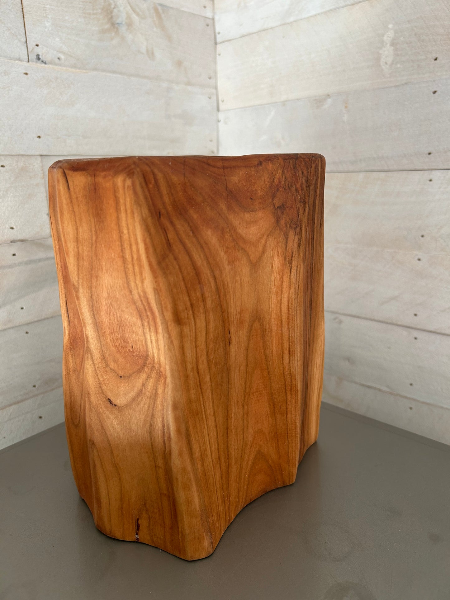 Hand-made black cherry wooden vase