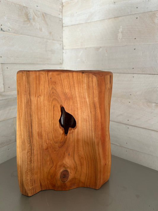 Hand-made black cherry wooden vase